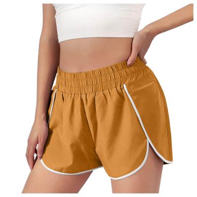 China Anti-wrinkle woman exercise shorts is elastic waist working shorts run slack for sale