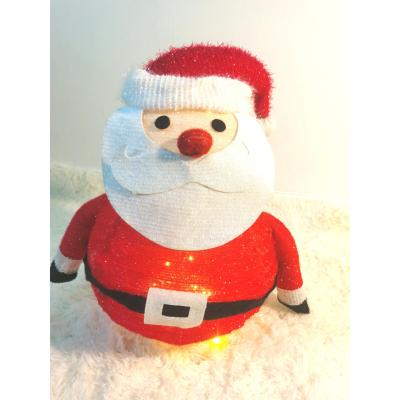 China Christmast Ornament Design Christmas LED Lights Chinese Snowman Figure Green Scarf Santa Claus Christmas Lantern for sale