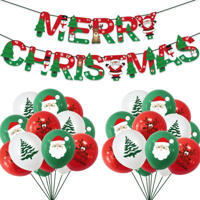 China 2022 Small Christmas Tree Socks Pattern Christmas Bell Decorative Letters Paper Banner Wall Hanging Paper Decoration Supplies for sale