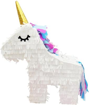 China Cheap Paper Indoor/Outdoor Small Unicorn Party Pinata For Kids Birthday for sale