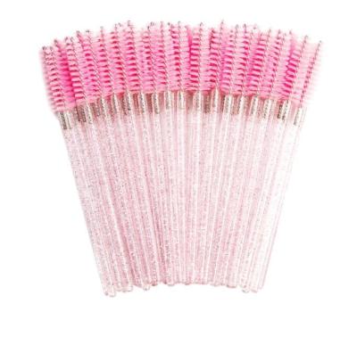 China Eyelash Extension Brush Crystal Shiny Disposable Mascara Wand Eyebrow Sweeps Spooly Applicator for sale