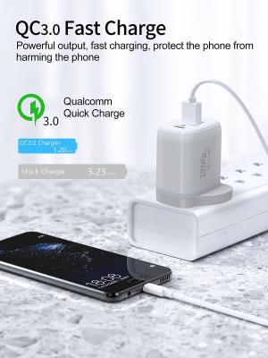 China QC3.0 20W USB C Wall Charger QC3.0+PD Travel Dual Port Fast Charger For iPhone 12 Samsung Xiaomi Huawei for sale