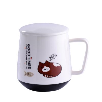 China Viable Hand Drawn Cute Animal Couples Cartoon Northern Europe Drinkware Milk Ceramic Coffee Mug Dog Can Print Logo for sale