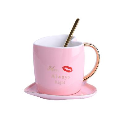 China Creative Disposable Ceramic Net Red Space Couples Cup Water Coffee Cup Couples Love Cartoon Sweet Series for sale