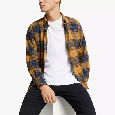 China Wholesale Custom Cotton Men's Oversized Anti-Pilling Flannel Anti-Pilling Long Sleeve Plaid Shirt for sale