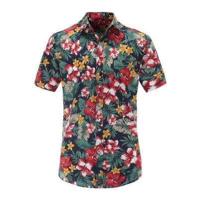 China Sustainable Wholesale Shirts Hawaiian Floral Printing Mens Digital T-shirt Design Shirts for sale