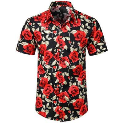 China 2021 Viable Floral Printed Hawaiian Shirts For Men Casual Wear for sale