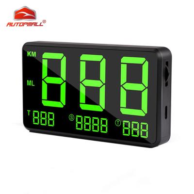 China 4.5 Inch Display Overspeed Alarm Head-up Reading Tachometer HUD Display Automatic Record Mileage Car GPS Truck Bus Taxi Forklift Plug and Play Adjust Brightness for sale