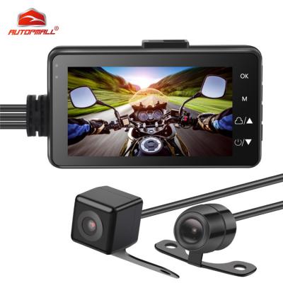 China 3inch 720p Dual Lens Motorcycle Dash Cam 2 Channel HD Motorcycle Waterproof Video DVR Camera MT18 for sale