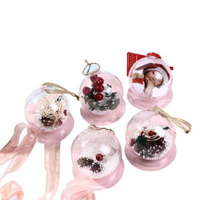 China Empty Hanging Decoration Christmas Tree Decorations Round Plastic Clear Ball Ball for sale