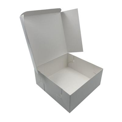 China Disposable Custom White Paper Boxes White Paper Cake Box Glossy Pastry Paper Box for sale