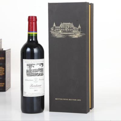 China food & Beverage Packaging Black Rigid Cardboard Paper Wine Glass Packaging Gift Boxes for sale