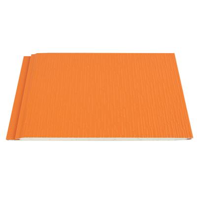 China Revestimiento de pared decorativo de metal con revestimiento de pared de patrón de ladrillo de panel sándwich de espuma de PU de color naranja en venta