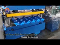 Glazed Tile Roof Panel Roll Forming Machine 7.5KW 0.8mm Thickness PLC Control