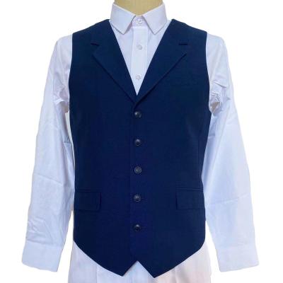 China Anti-static Professional Slim Korean Formal Men's Suit Solid Color Polyester Style Vest Waistcoat for sale