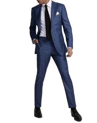 China Wrinkle Resistant Professional Comfortable Luxury Stylish Formal Suit 100%wool Mens Suits Navy Blue for sale