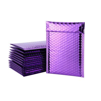 China Recyclable Colorful Decorative Self Seal Delivery Metallized Bubble Mailer Packaging Padded Envelope Blue Purple for sale