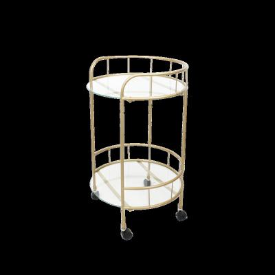 China K&B Multifunctional Modern Luxury Gold Bar Serving Beverage Carts Iron Decor Restaurant Hotel Tea Wine Glass Food Trolley for sale