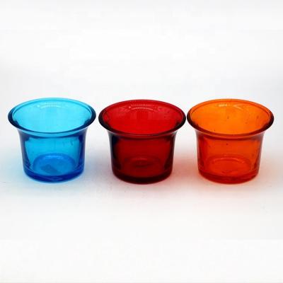 China ECO-frendly wholesale cheap colored glass candle jar for home decoration for sale