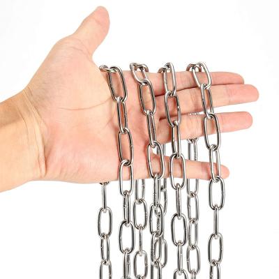 China Industrial Chain Bulk Iron Metal Nickel Plated Link Chain Applied For Decoration And Hanging for sale