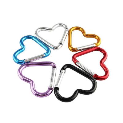 China Aluminum Alloy 45*40*4.5mm Multi-Color Cute Heart Souvenir Carabiner Carabiner for sale