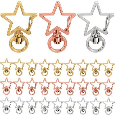 China Creative Retail Industry Shape Metal Star Shape Swivel Key Chain Clip For DIY Crafts Handmade for sale