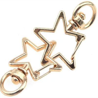 China Retail Industry Sliver Color Star Shape Metal Swivel Lobster Claw Clasp Hook Clip For Opening Key Rings for sale