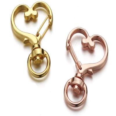 China Retail Industry Metal Heart Shape Claw Swivel Lobster Clasp with Key Chain for Bag, Keychains for sale