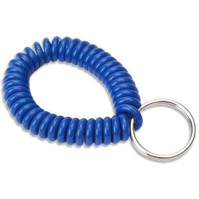 China For Plastic Spiral Key Holder Wrist Strap Wristband Key Chains Coil Key Chain for sale