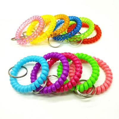 China Hangs Key 5.5cm Spiral Plastic Flexible Wrist Reel For Keys for sale