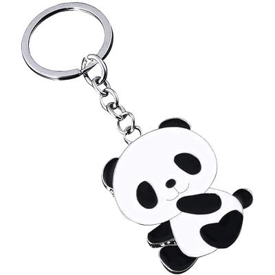 China For Decoration Panda Charm Metal With Key Rings For Panda Keyring Gift for sale