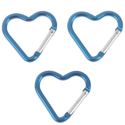 China General Industry Love Heart Shaped Spring Hook 45mm Carabiner Aluminum Carabiner Weeding Key Chain for sale