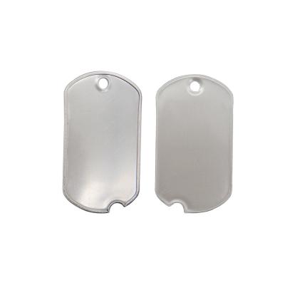 China USA 304 Stainless Steel Rolled Edge Blank Notched Military Dog Tag for sale