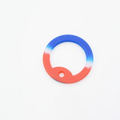 China USA Pet ID Tag Price Cheap Red White Blue Round 38mm Rubber Tag Muffler for sale