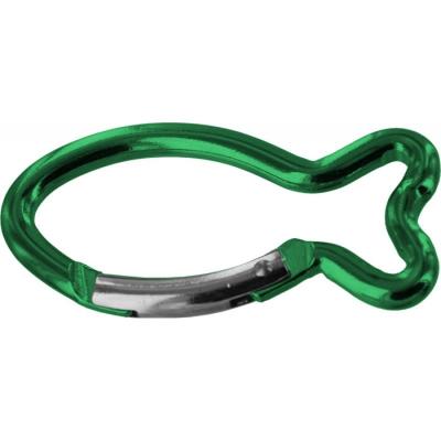 China Durable Carabiner Hook Custom Logo 62 Mm Colored Aluminum Alloy Fish Shape Carabiner for sale