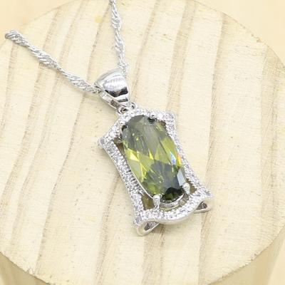 China FASHIONABLE Women Necklace Zircon Pendant Stones White Gold Plated Classic Jewelry Design Gift for sale