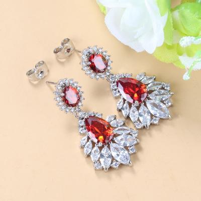 China FASHIONABLE White Gold Plated Silver Earrings For Women Wedding Party Wholesale Jewelry for sale