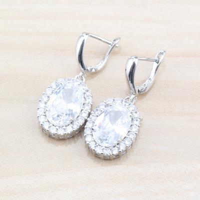 China CLASSIC Zircon Red White Gold Plated Drop Earrings Wholesale Wedding Party Jewelry For Women Lady for sale