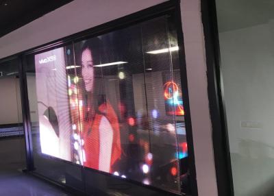 China Full Color RGB Glass Window LED Display High Transparency Light Weight for sale