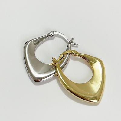 China FASHIONABLE 925 Earring Silver Gold Plated Simple Heavy Industry Mare Earrings For Women Wind Earrings for sale