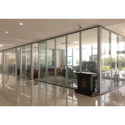 China Modern Cheapest Price Full View Glass Partition With Aluminum Framed Sliding Door for sale