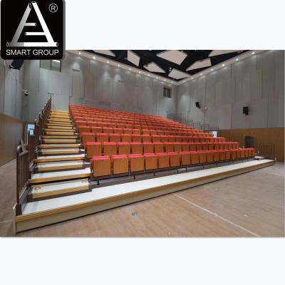 China Indoor basketball court concert bleachers with handle foldable plastic chair aluminum splicing grandstand for sale