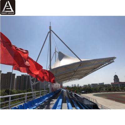 China Outdoor Anti-UV Bleacher Woven Fabric P 2/2 Sports Grandstand Stadium Grandstand With Membrane Structure Shade Tent Roof Canopy for sale