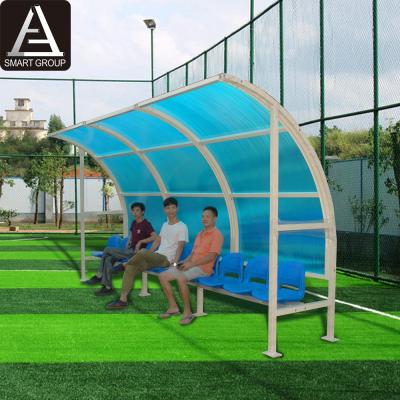 China Sports/European Playground/Soccer Field Design Easy Install Replacement Bench, Mobile Football Team Shelter With Plastic Seat for sale