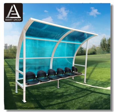 China Sports/Outdoor Portable Aluminum Playground/Football Pitch Soccer Players Dugout Bench With Black Seats for sale