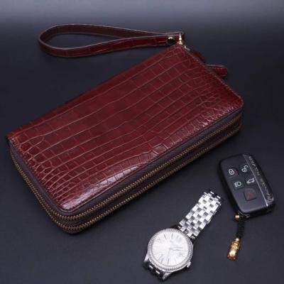 China Vintage 100 Girls' True Crocodile Belly Luxury Good Quality Running Leather Belly Alligator Leather Men's Wallet Bifold Side Bags for Men Business Men for sale