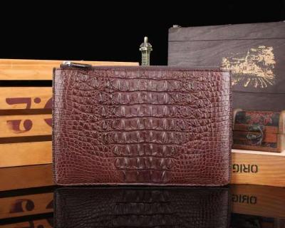 China OEM factory custom design classic crocodile skin luxury cappuccino clutch bag for men for sale