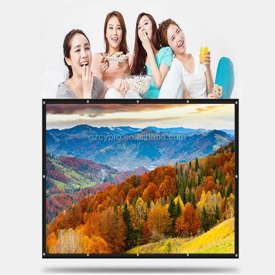 China Portable To Carry Wholesale 100 Inch 16:9 Waterproof Indoor Outdoor Single Foldable Projector Screen for sale