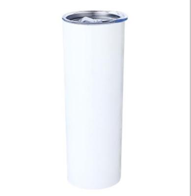 China 20oz Stainless Steel Viable White Heat Transfer Printing Straight Tumbler Double Wall Insulated Sublimation Mug for sale