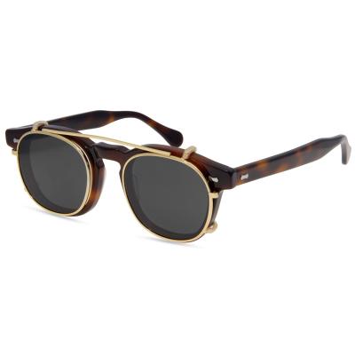 China Fashion unisex sunglasses latest clip on sunglass frame acetate brand design 2021 high quality retro for sale